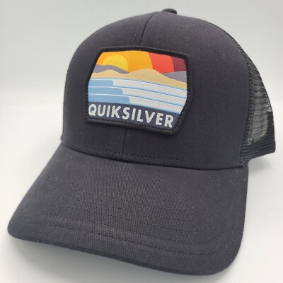 Quiksilver Hat Baseball Cap Snapback Black Trucker Ocean Beach Sunshine  Logo