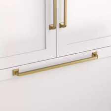 Signature Hardware - 12" Klein Solid Brass Appliance Pull - Satin Brass