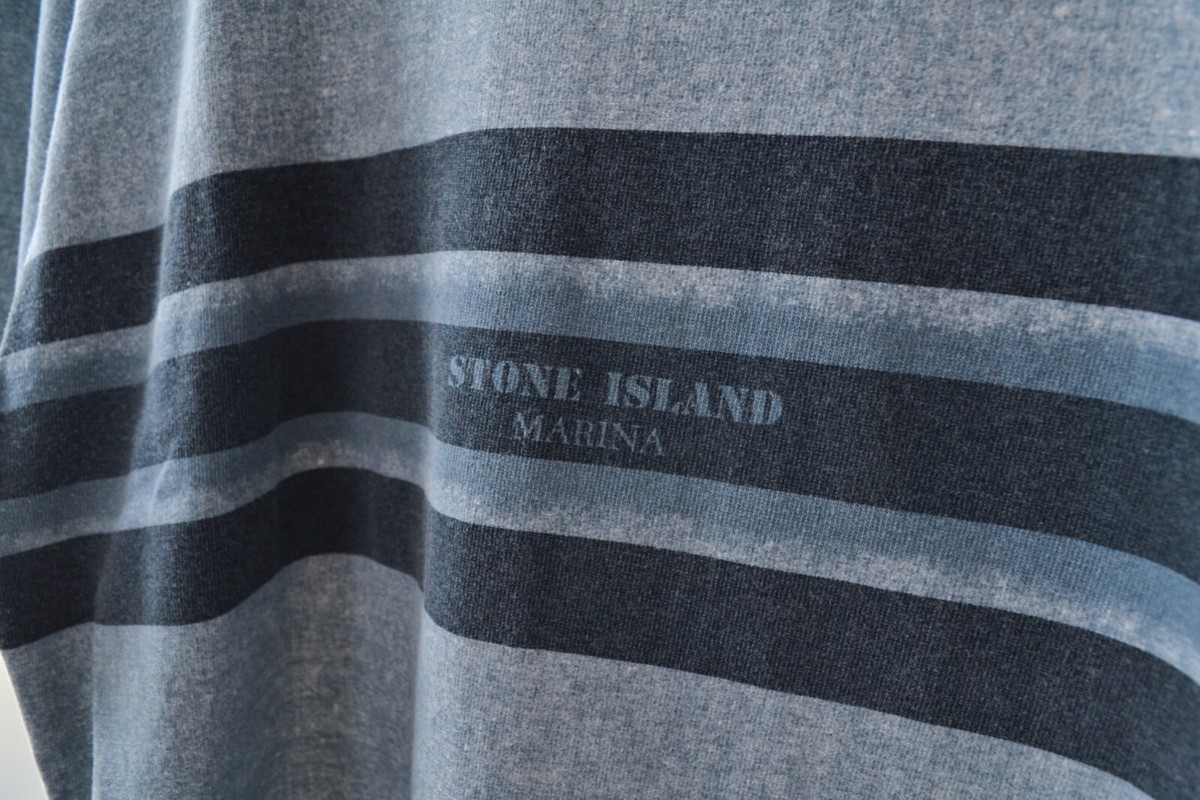 1995 Vintage STONE ISLAND T Shirt Short Sleeve Striped MARINA 