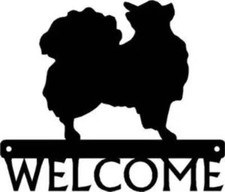 Chihuahua Long Haired Dog Welcome Sign - Made in America - Outdoor Decor