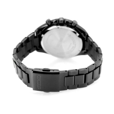 Seiko Selection SBPY169 Solar Chronograph Men's Watch All Black