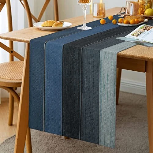 Runner Autunnale Runner da Tavola Moderno Runner Blu Navy Runner da (E3G) - Foto 1 di 1