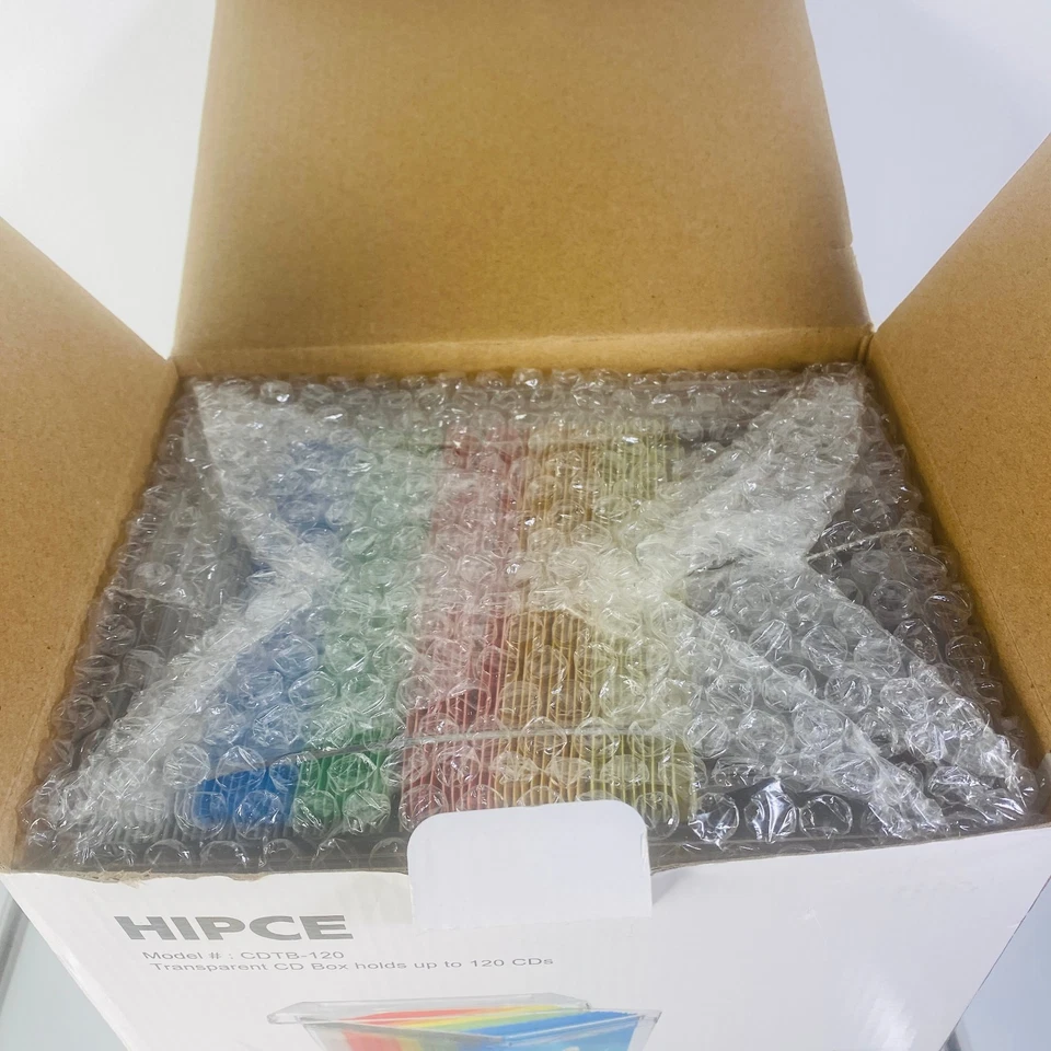 HIPCE Model # CDTB-120 Transparent CD Box Holds Up To 120 CDs 60 Rainbow Sleeves - Image 2 of 4