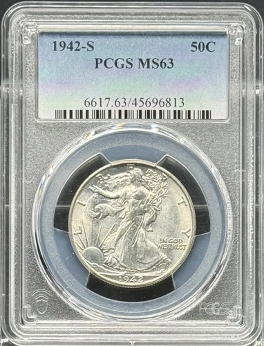 1942 S Walking Liberty Half Dollar PCGS MS-63