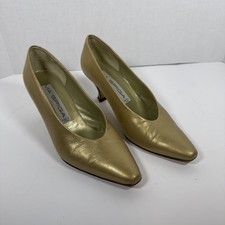 Via Spiga Vintage Italy Gold Heels Pumps 6.5
