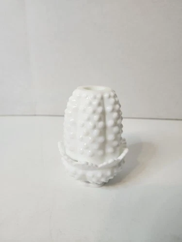 Vtg Fairy Lamp White Hobnail Milk Glass 4.5" Tall