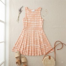 Workshop Sleeveless Dress Womens Medium Peach Tie Dye Fit Flare Casual Boho