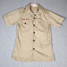 Boy Scout BSA UNIFORM Tan SHIRT Youth Large Size 14 Short Sleeve No Patches