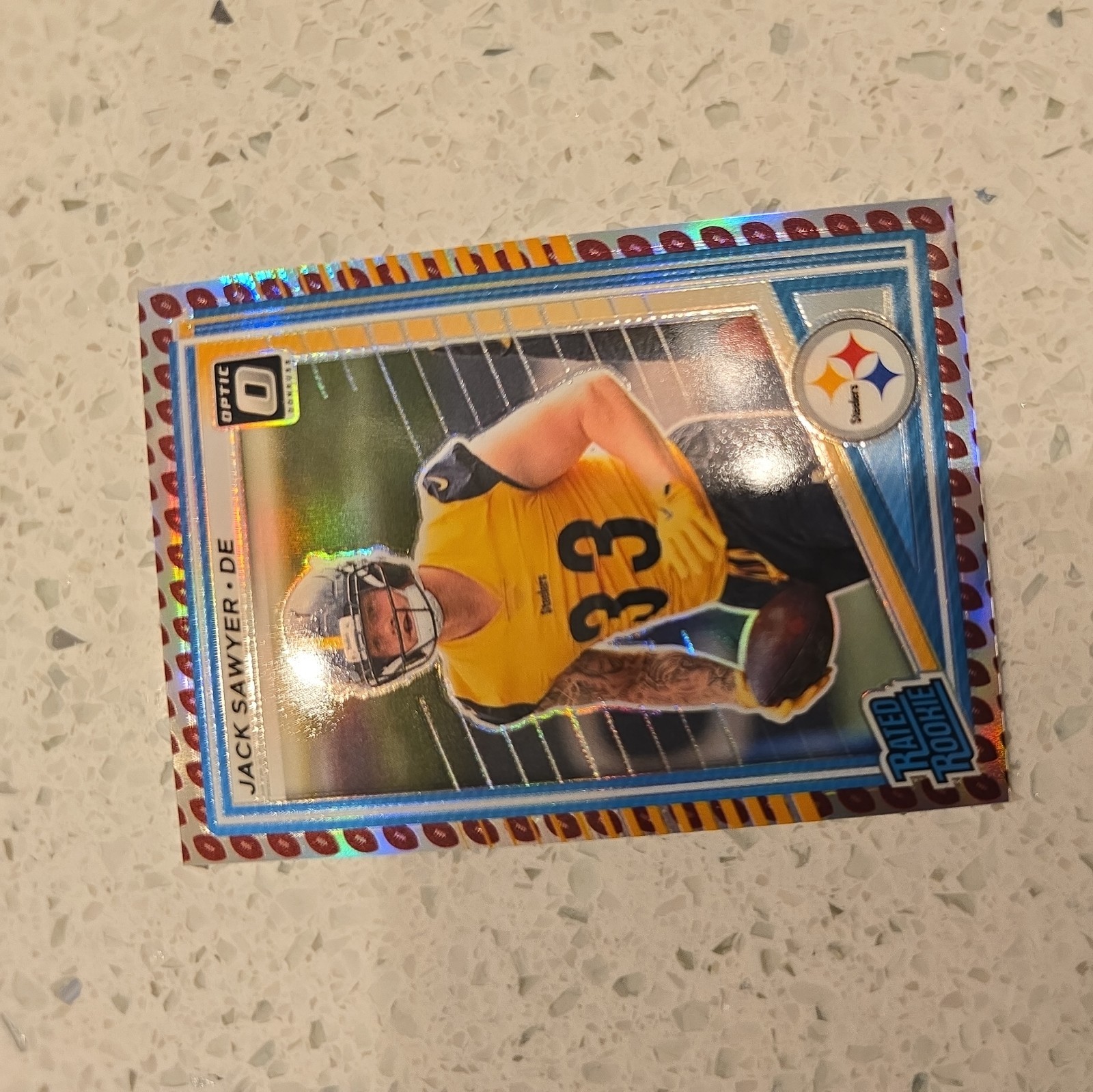 2025 Panini Donruss Optic Preview Jack Sawyer Rookie Football Emoji SSP #390