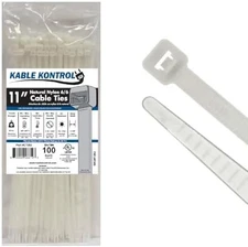 Kable Kontrol Cable Zip Ties 11" 100PCS White Nylon 50LB