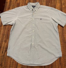 Ralph Lauren Shirt Men  s XL Blue Green Classic Fit Short Sleeve