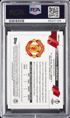 2023 TOPPS CHROME NAT UEFA AUTO #21 ALEJANDRO GARNACHO 2/10 PSA 9