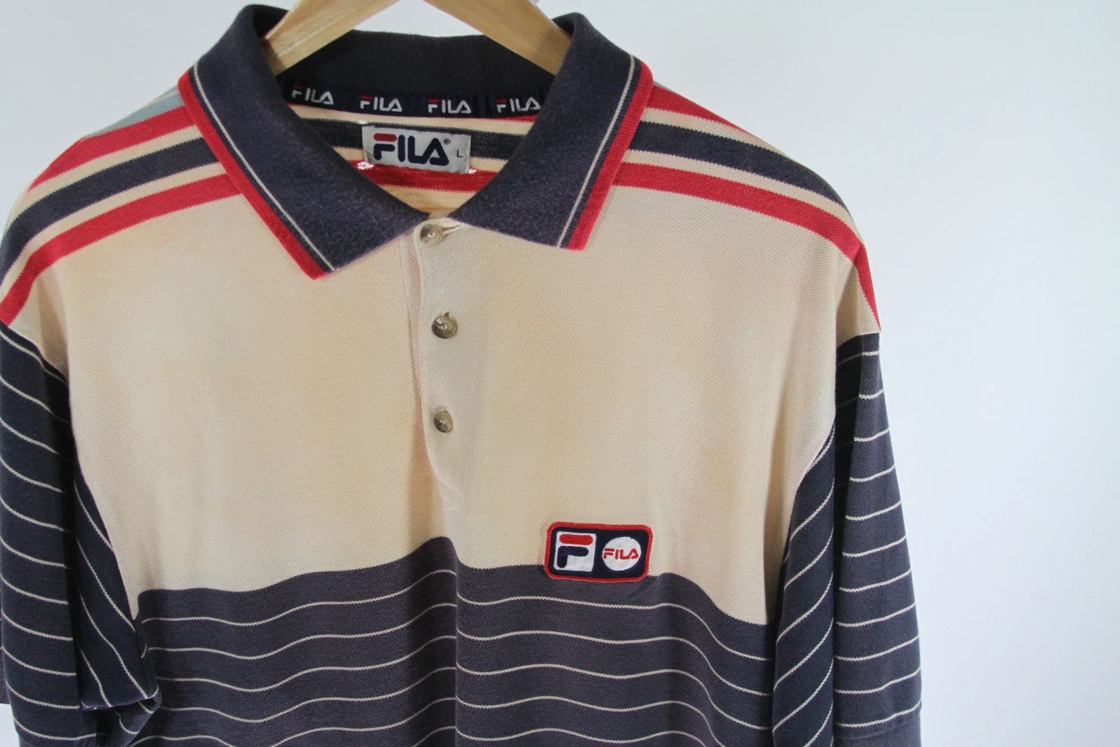 Polo a maniche corte Fila a righe retrò multicolore L