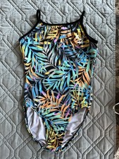 Rebecca  s Mom Gymnastics Leotard Size L Multi-color Floral Print