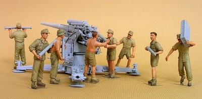 1/35 Afrika Korps Flak 18 Crew RESIN FIGURE MODEL KIT Unassembled Unpainted NEW