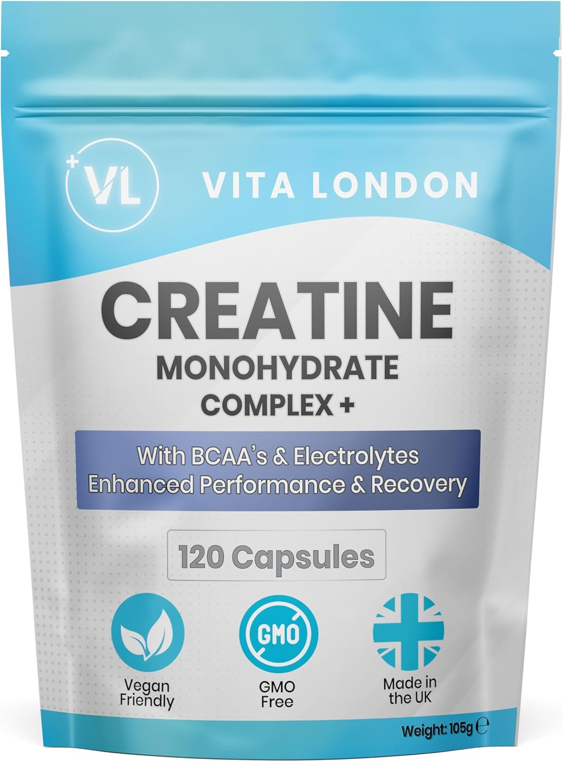 Creatine Monohydrate Complex + BCAA's & Electrolytes | 120 Vegan Creatine Capsul