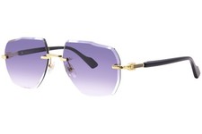 Gucci GG1221O 002 Sunglasses Gold/Black Custom Grey Gradient 85-30 Facet 56.5mm