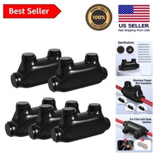 5-Pack Insulated Cable Connectors for Easy Aluminum-Copper Splicing - 2/0-6 AWG