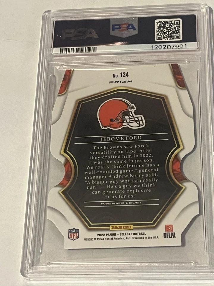 2022 Panini Select - Premier Level Jerome Ford #124 Zebra Prizm (RC) - Image 3 of 3