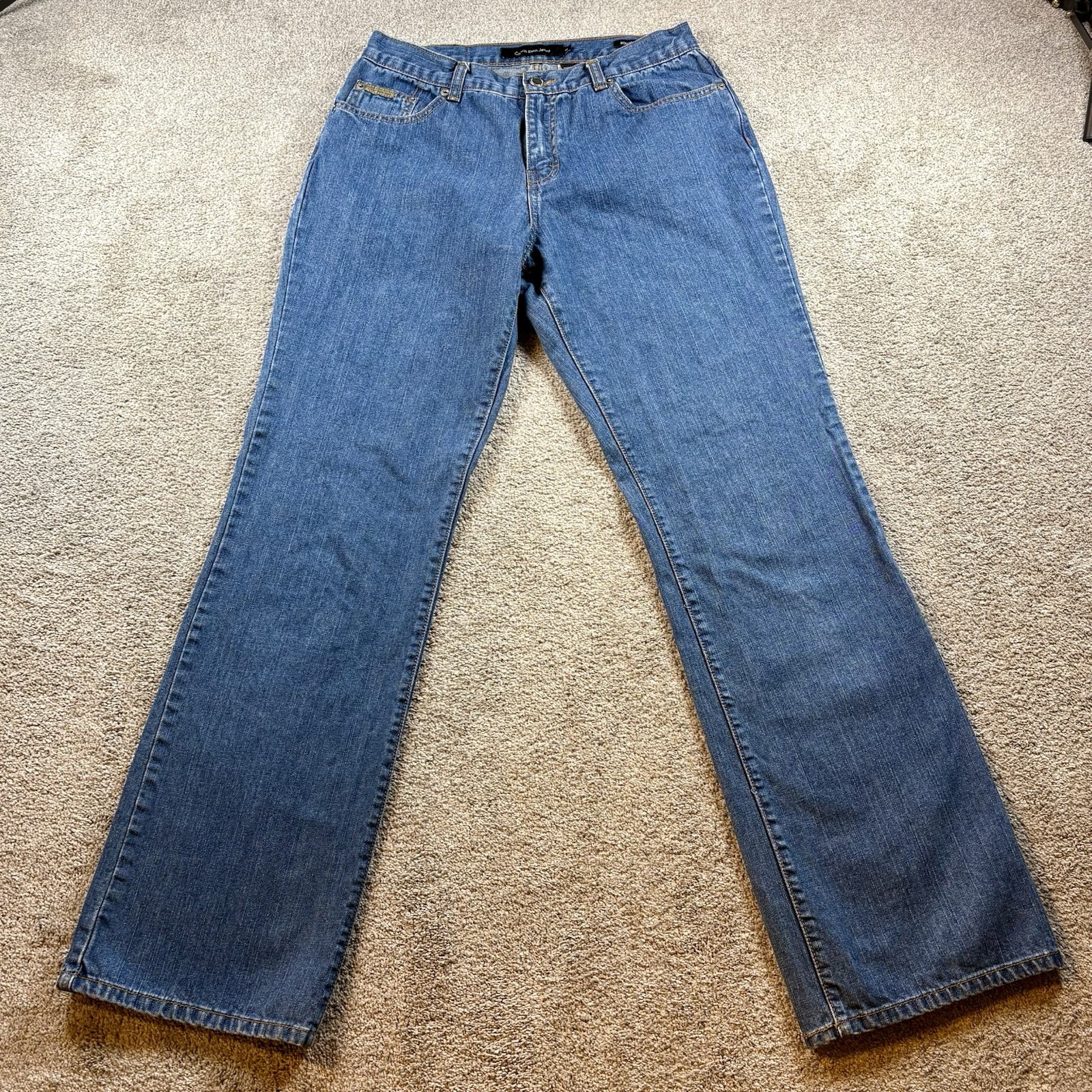Calvin Klein Bootcut Jeans Womens 10 Fit 31x32 Blue Medium Wash Denim Zip Fly