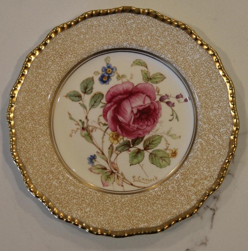 Stunning Vintage Royal Doulton Curnock Rose Plate & Three Saucers - V1915 - Picture 5 of 10