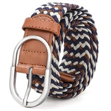 Braided Woven Stretch Belt Women Men Web Casual Unisex Mixed Color Elastic Golf