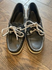 Sebago Dockside  s Navy Blue/White Leather Womens 5