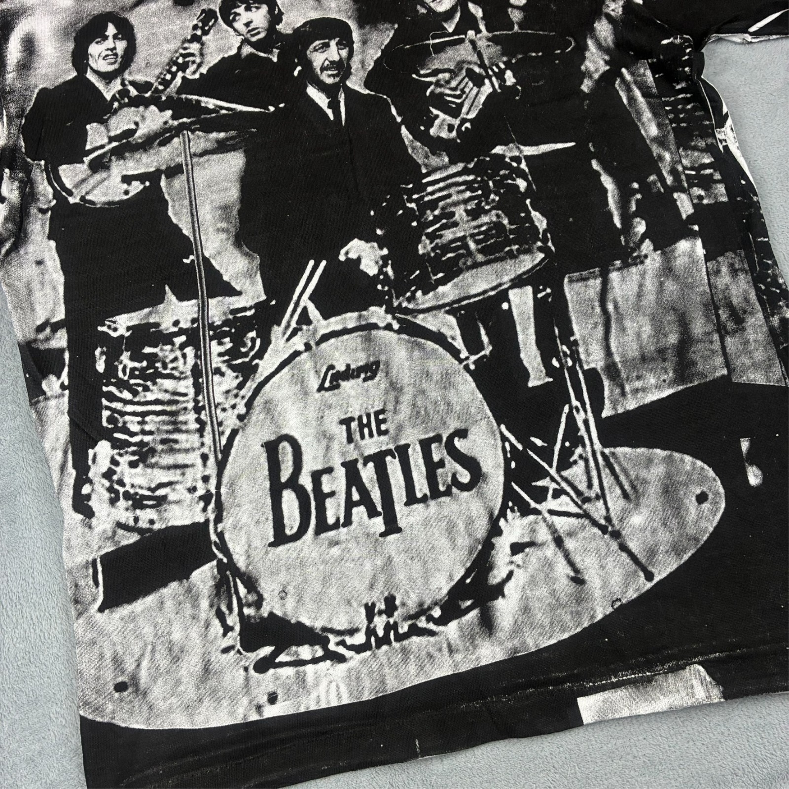 Vintage Fantasy The Beatles 90s Black All Over Print Sz XL Single Stitch T-Shirt image 10