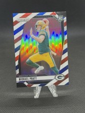 2024 Panini Prizm - Michael Pratt RC - Red White and Blue #379 - GB Packers