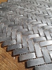Fired Earth Alchemy Charcoal Aluminium Chevron Mosaic Tiles  (11 Sheets)
