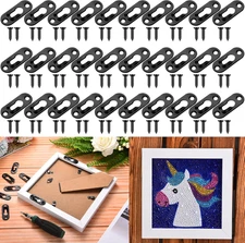 Ripeng 30 Pcs Single Keyhole Hangers Picture Hanger with 60 Pcs Screws Metal Key