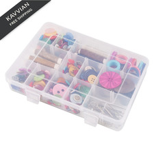 Exptolii 18 Grids Plastic Organizer Box with 1x 18 Grids, multi-color