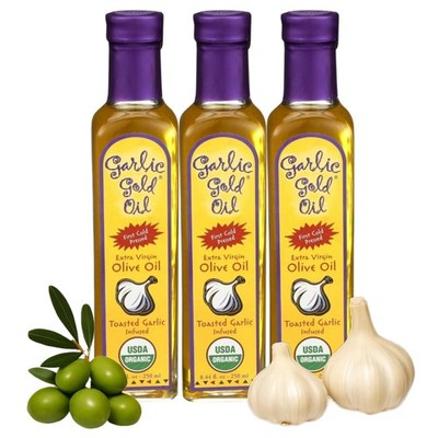 Garlic Gold Extra Virgin Olive Oil Infused with Garlic, Premium Certified USD...
