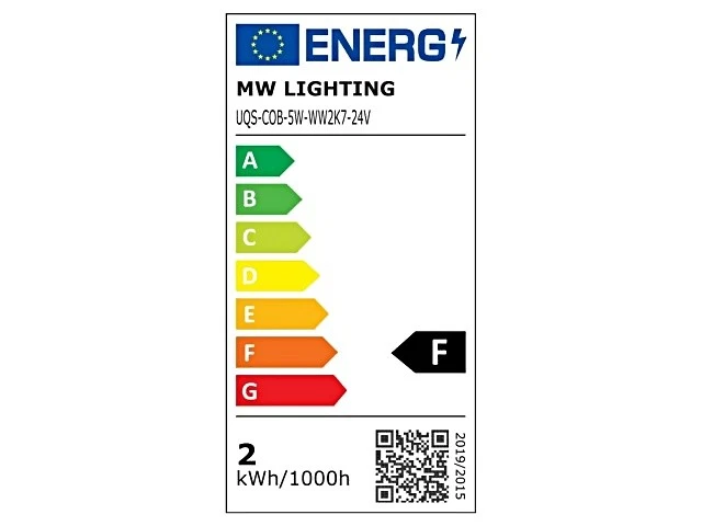 UQS-COB-5W-WW2K7-24V-50M COB-LED bande blanc chaud LED/m : 320 8mm IP20... - Photo 1/1