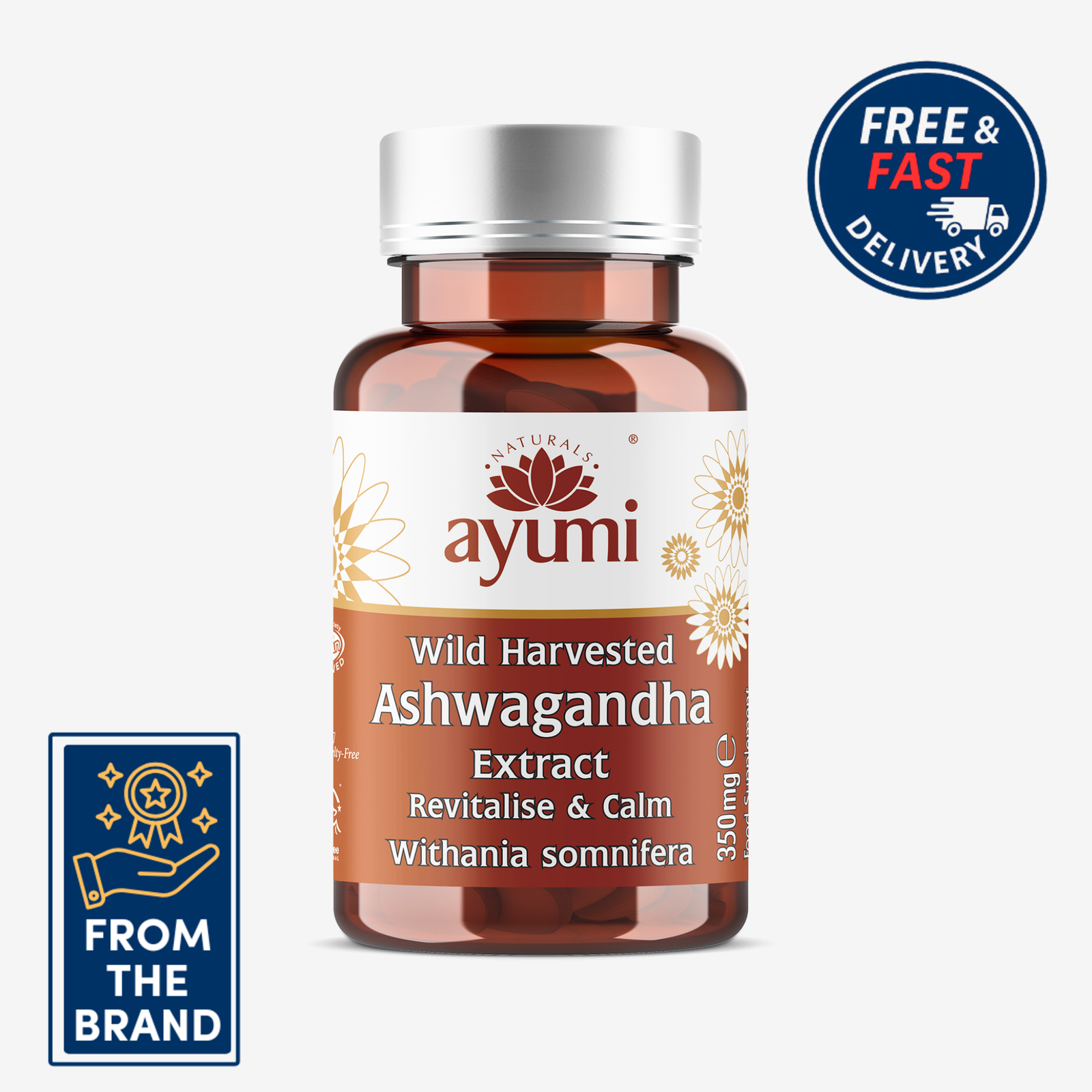 Ayumi Ashwagandha Capsules | Reduces Stress and Anxiety | 60 Caps