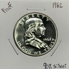 1962 Proof Franklin Half Dollar, GEM, 90% Silver, Very Low Mintage!🔥