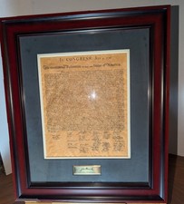 DECLARATION OF INDEPENDENCE Framed Commercial Art John Hancock 250th Anniversary