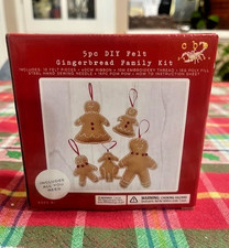 5pc DIY Gingerbread Family Felt Ornament Kit Everything You Need Included 