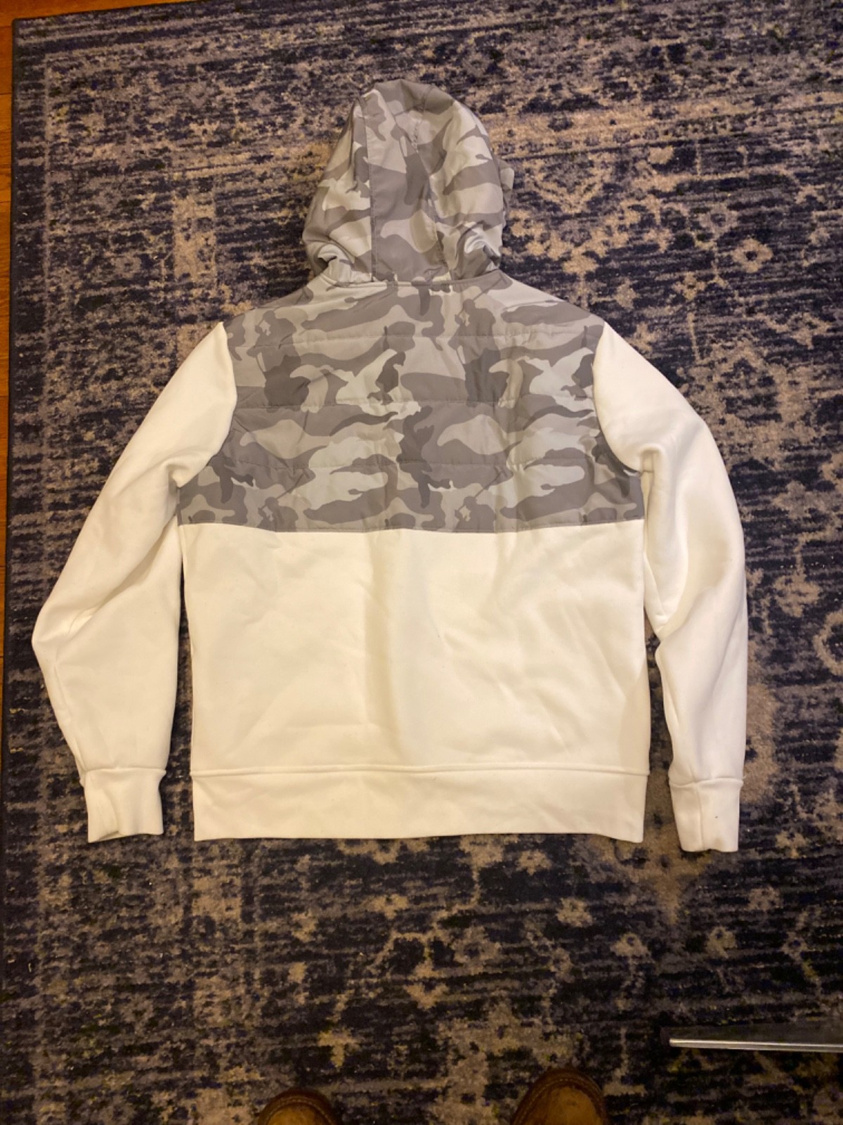 POLO RALPH LAUREN Men's Camo and White Fleece Lined Hoodie Full Zip Sz L image 4