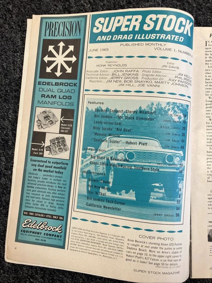 BACK ISSUE SUPER STOCK & DRAG ILLUSTRATED JUNE 1965, BESWICK, SOX, LANDY, LEAL - Imagem 3 de 4