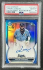 JUNIOR CAMINERO PSA 10 2023 BOWMAN CHROME AUTO TRUE BLUE REFRACTOR 1ST RC /150