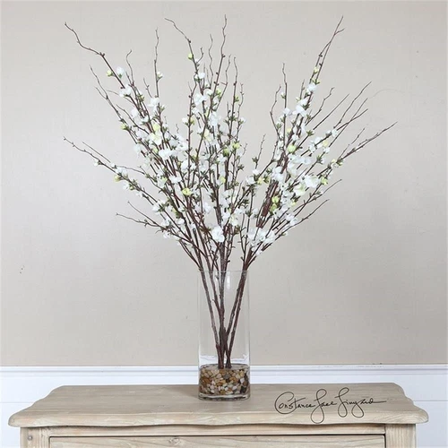 Uttermost Quince Blossom Silk Glass and Acrylic Centerpiece in Cream/Clear - Picture 2 of 4