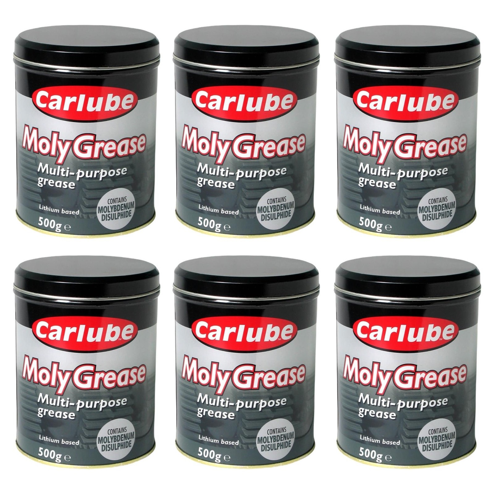 Carlube Molybdenum 2 Multi Purpose Moly Grease Protection Lubricant 500g x6