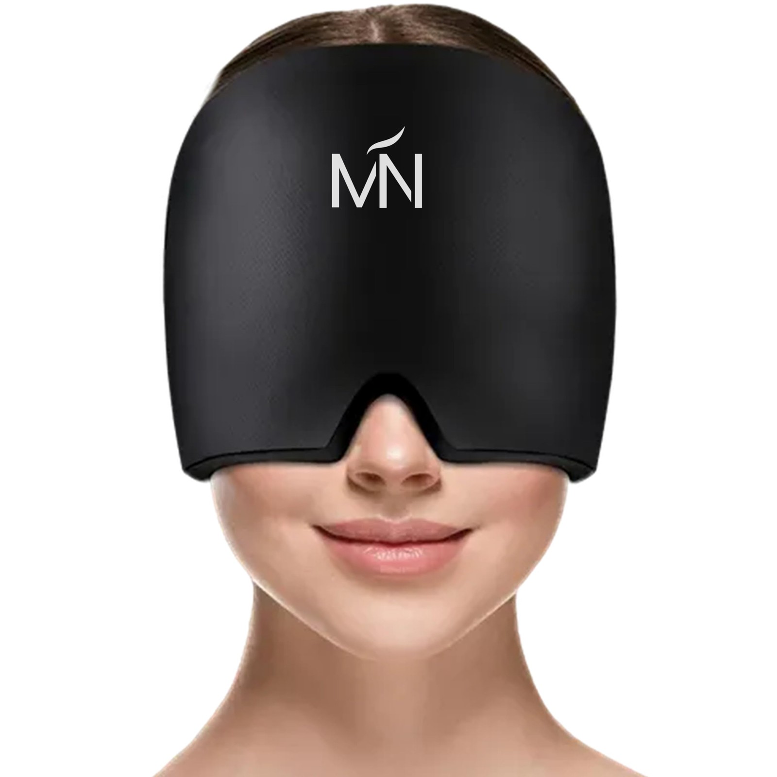 Bonnet anti-migraine thermothérapie chaud et froid en gel malléable noir pour soulager le mal de tête