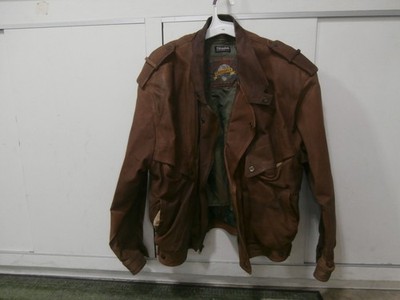 VTG Distressed Brown Bomber Leather Jacket, Adventure Bound   Retro Aviator Men