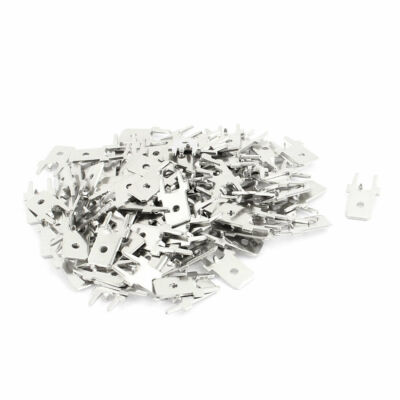 100 Pcs 6.3mm Dia Male Insulated Crimp PCB Male Terminal Fasten Connector #