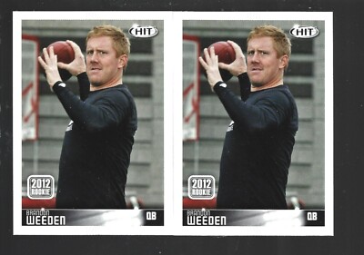 (2) 2012 SAGE Hit #75 Brandon Weeden rookie cards, Oklahoma State Cowboys