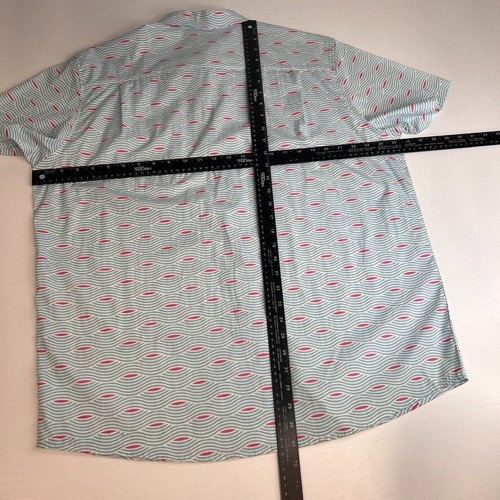 Southern Proper Button Up Men Large Wave Polka Dot Golf Shirt Work Party Core Ne - Picture 16 of 17