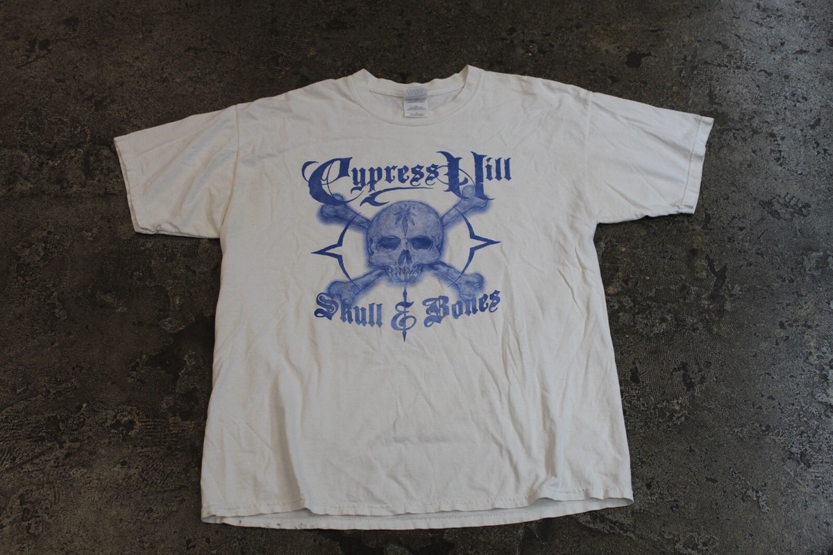 VTG 90s Cypress Hill Skull & Bones Gildan XL Double-Sided Rock 