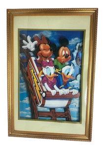 Vintage Disney Mickey Mouse Friends Rollercoaster 3d Layered Shadow Box Art Ebay